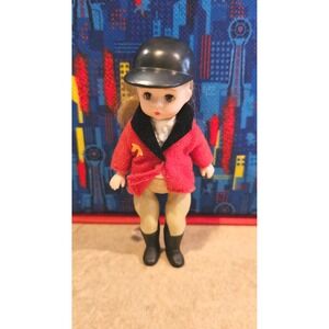 Vintage‎ Doll Equestrian Madame Alexander Riding Outfit Black Helmet Red Jacket